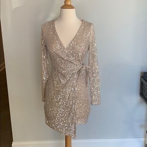 Long sleeve sequin dress